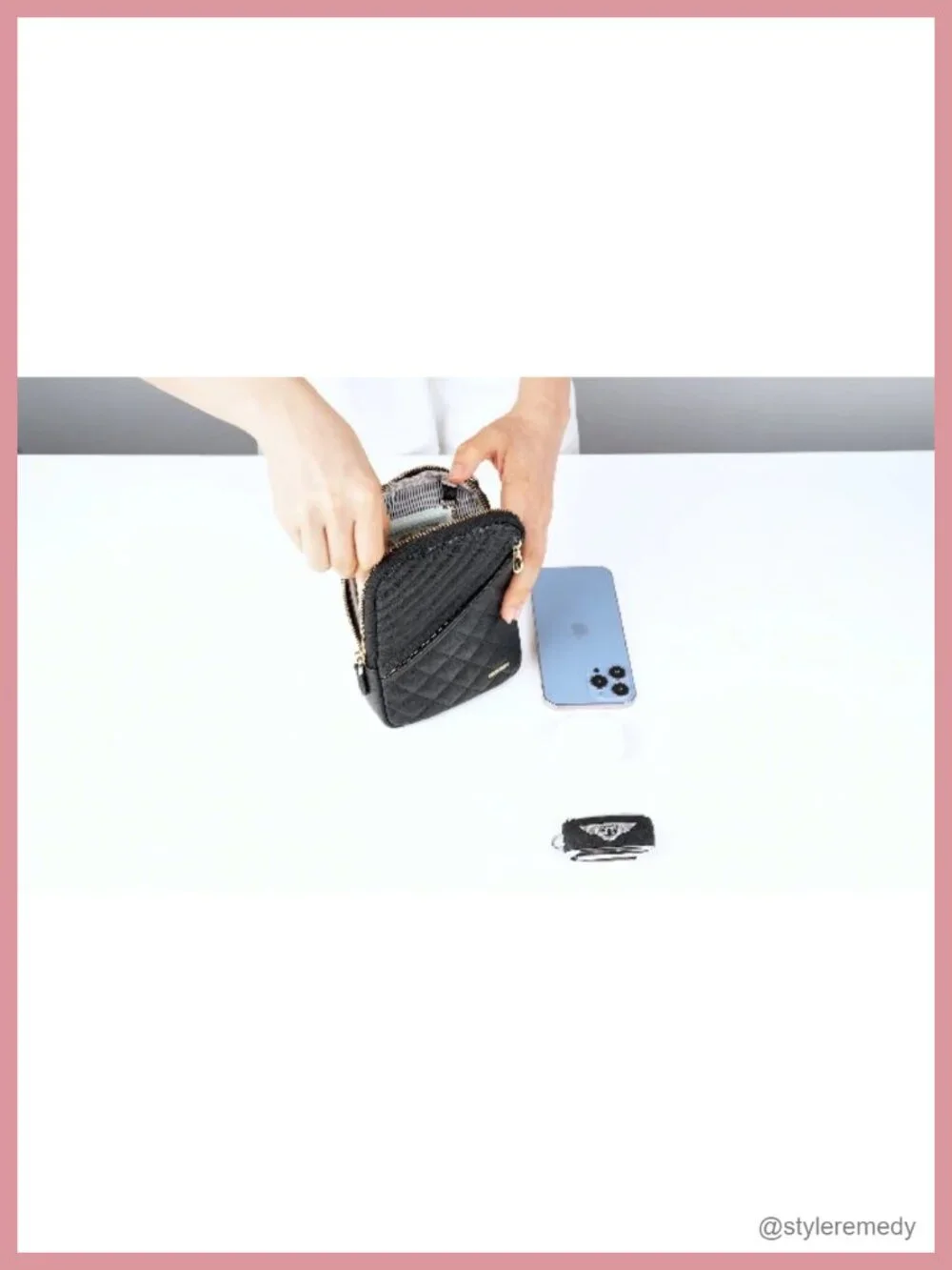 Vegan Leather Quilted Crossbody Bag with RFID Blocking Card Slots